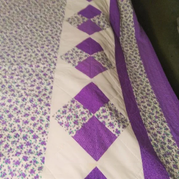 Handmade Lilac Quilt 84 x 100 Full / Queen Throw